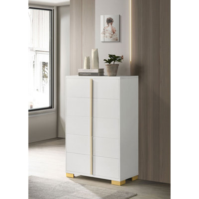 White 5-drawer Chest