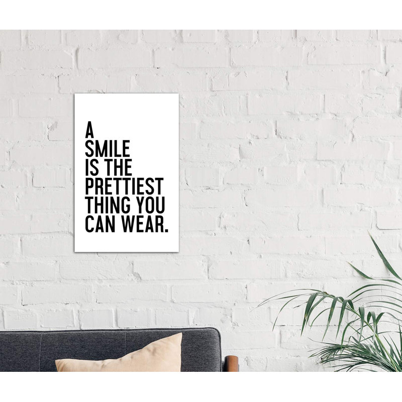 A Smile Is The Prettiest - Wrapped Canvas Print, 66.04 cm H x 45.72 cm W x 1.91 cm D