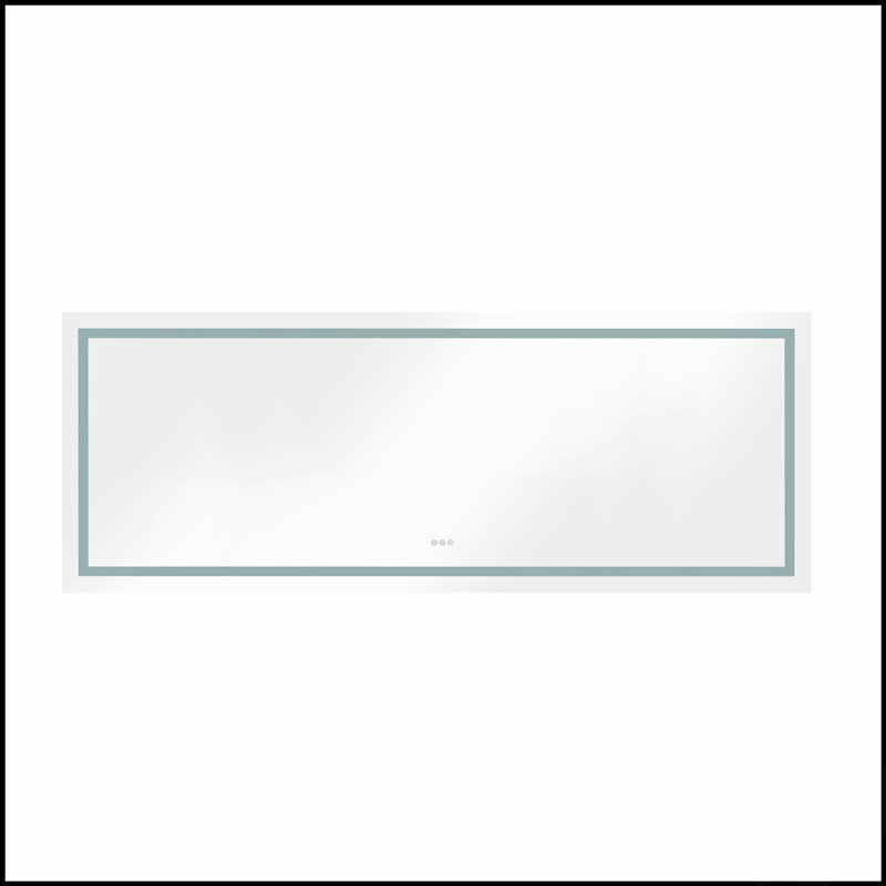 Miroir de salle de bain 84 po x 30 po à DEL avec façade et rétroéclairage, antibuée, mémoire, 3 couleurs, gradation continue, meuble-lavabo mural
