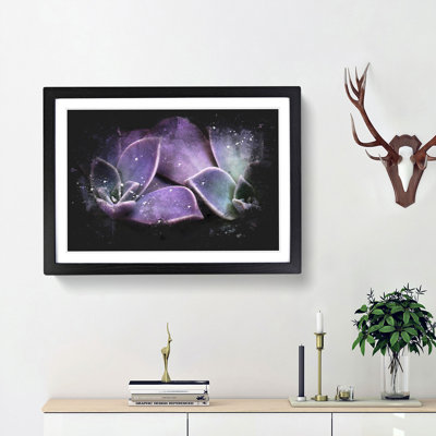 Lilac & Green Succulent Plant Paint Splash - Picture Frame Graphic Art