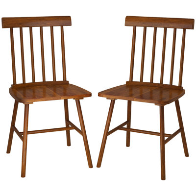 Chaises de salle à manger Windsor, chaises de cuisine en bois de ferme avec structure en bois d'hévéa et dossier à broches pour la salle à manger et le salon