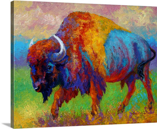 'Journey Unknown Bison' Painting Print on Canvas Union Rustic