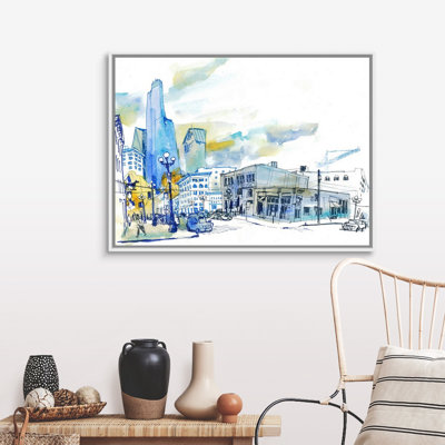 " Seattle Skyline, Pioneer Square " by Eleanor Doughty Painting Print