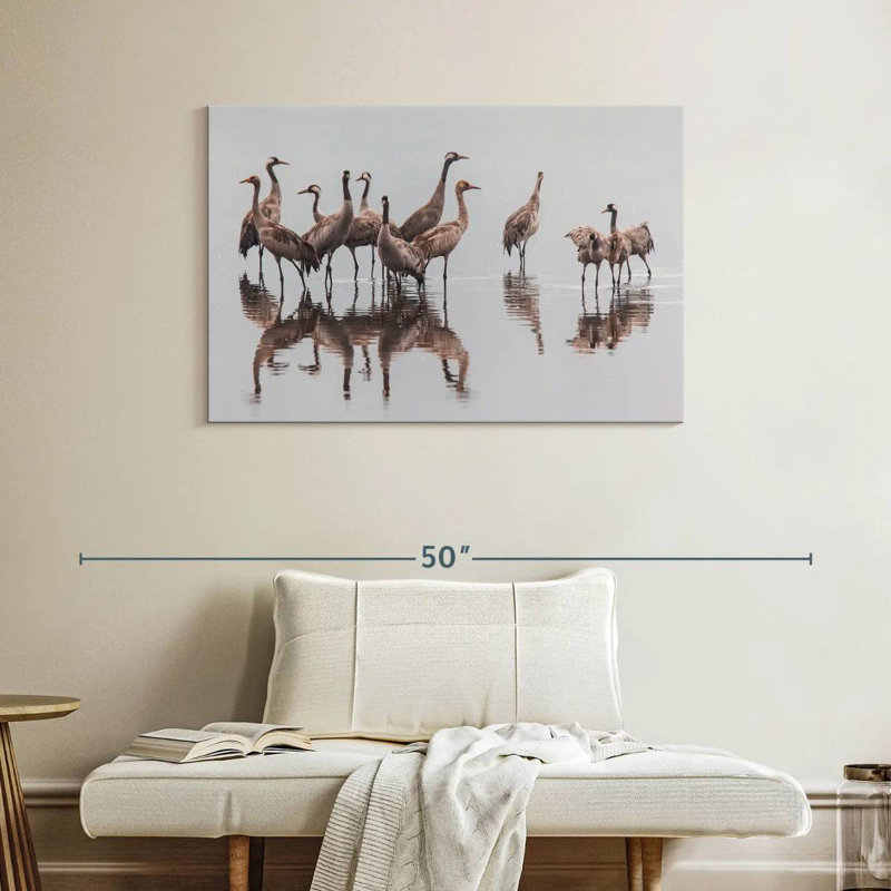 Brampt Sandhill Crane Flock, 26" H x 39" W