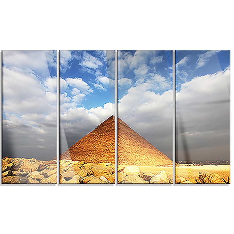 Ensemble de 4 reproductions de photo sur toile tendue, "égyptienne pyramide under brillante sky"