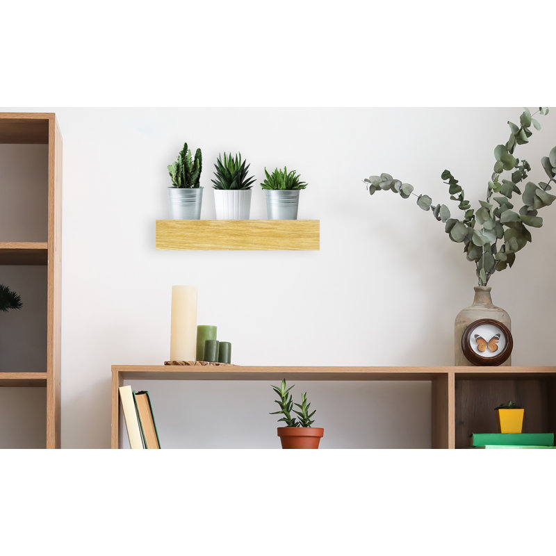 Tyringham Kemble Solid Oak Floating Shelf, 5" H x 12" W x 4" D