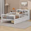 Structure de lit simple en bois avec deux tiroirs de rangement sous le lit et une barrière de sécurité à trois côtés-82006382