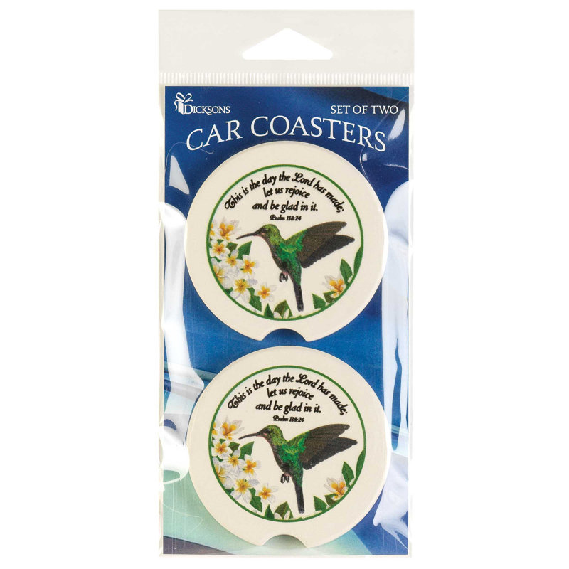 Ceramic Round 2 Piece Car Coaster Set