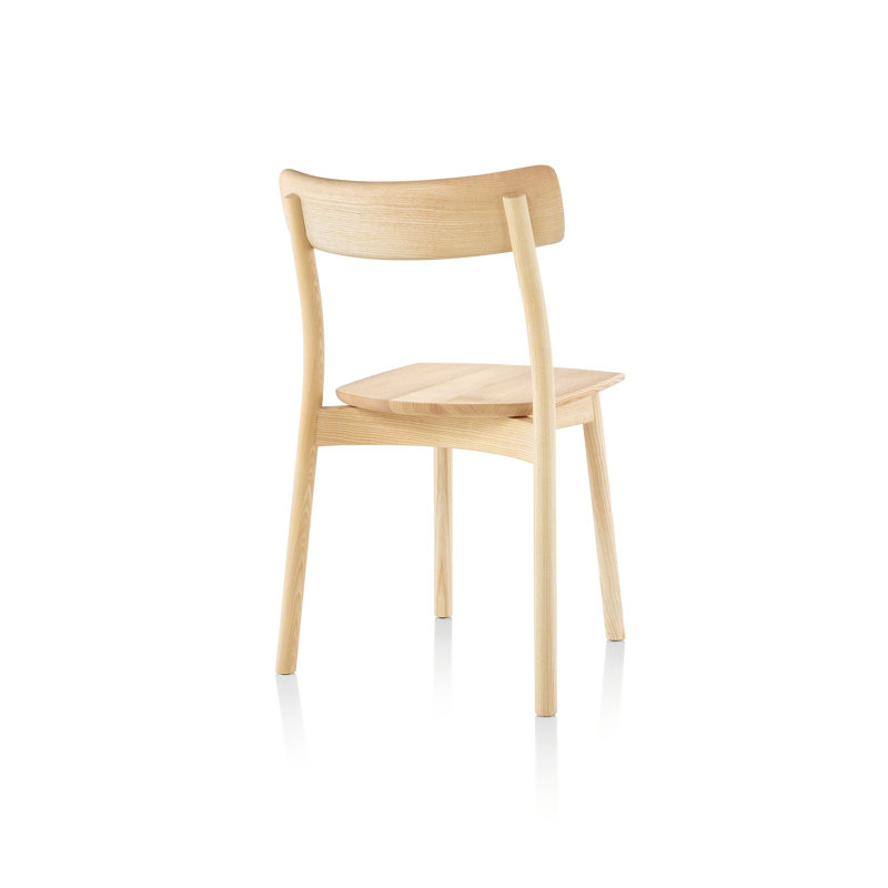 Chiaro Solid Wood Stacking Side Chair, Natural Oak