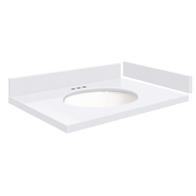 27.75 Single Vanity Top with 3 Faucet Holes -  Transolid, VT27.75x22-1OU-MWT-4