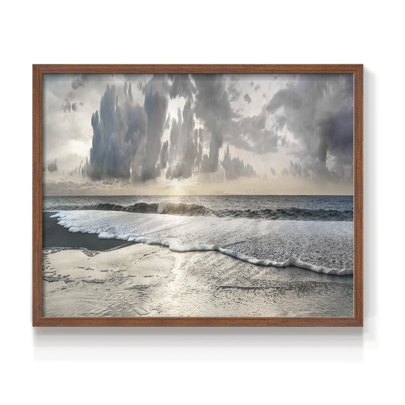 Soft Tides II -Framed Print - Restickable, Walnut, 16" H x 20" W