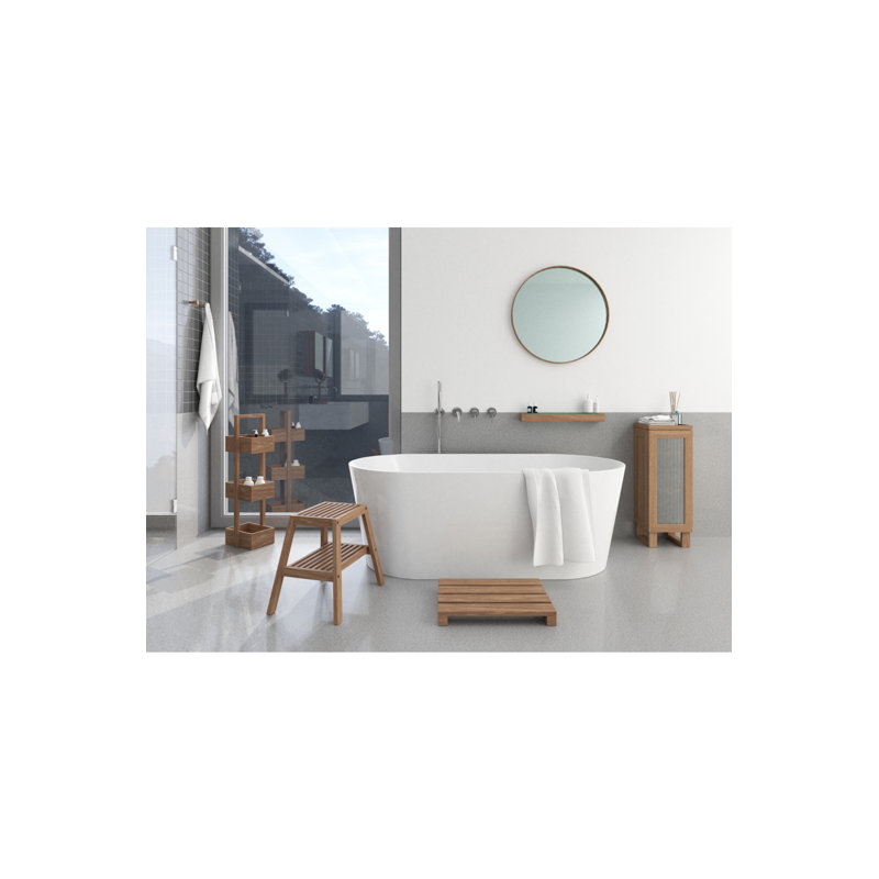 Round Wall Mirror, Brown, 26" x 26"