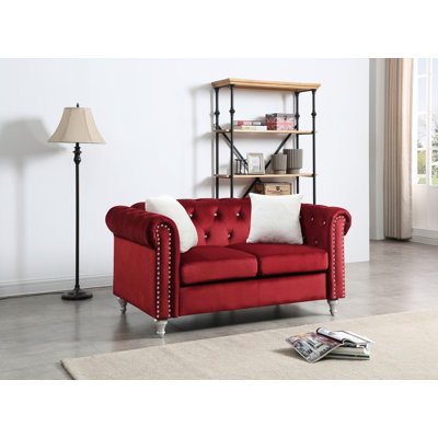 Stylish Burgundy Loveseat For Modern Living