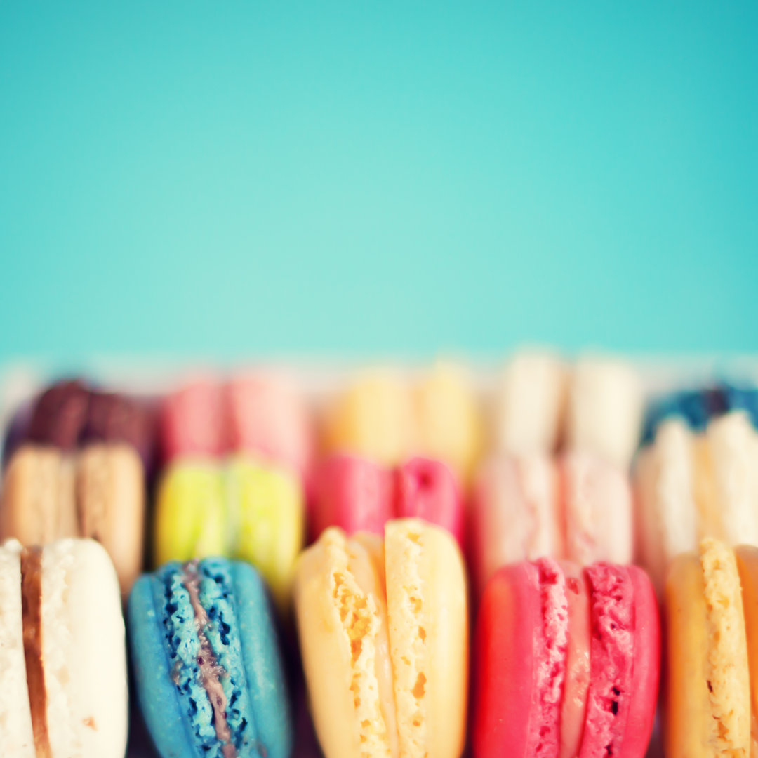 Rows of Macaroons von Andreka - Leinwandfoto