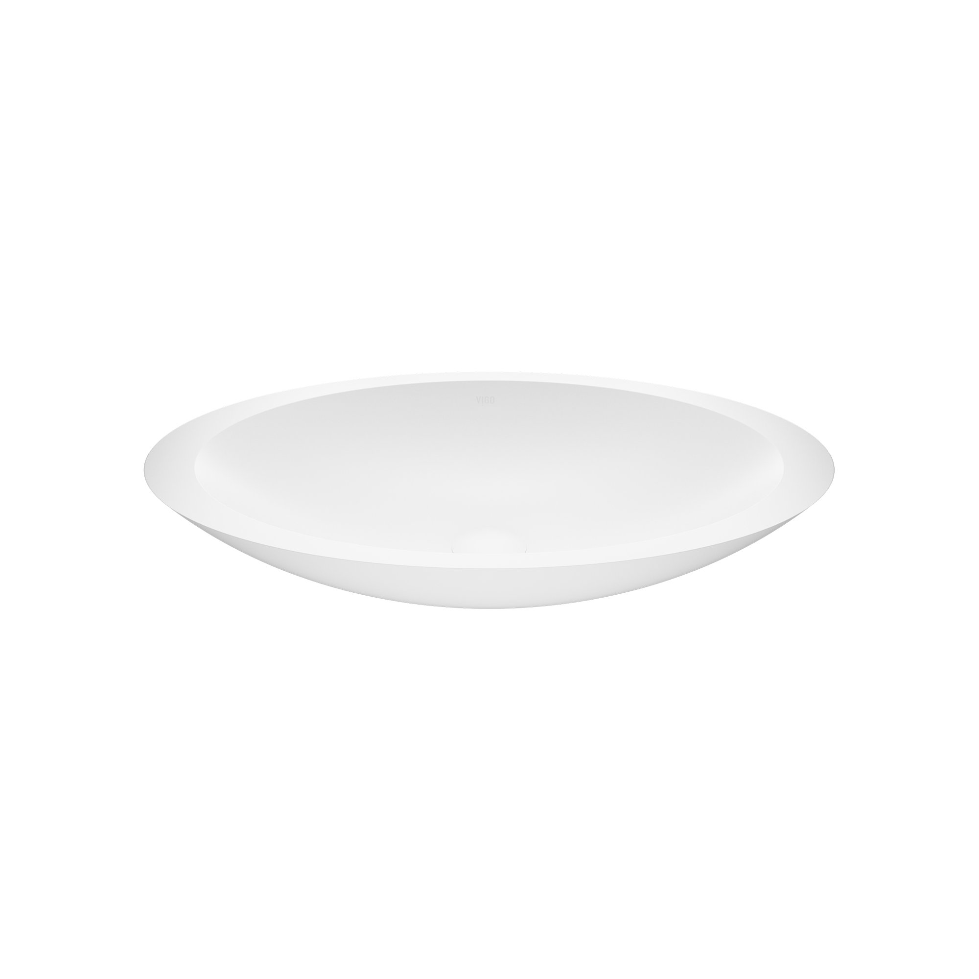 Wisteria 23" L x 14" W x 4" H Matte White Handmade Oval Vessel Bathroom Sink
