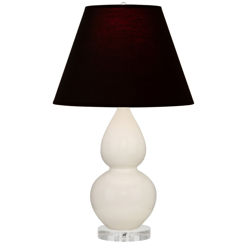 Petite lampe d'appoint à double gourde, Noir / Rouge, Os