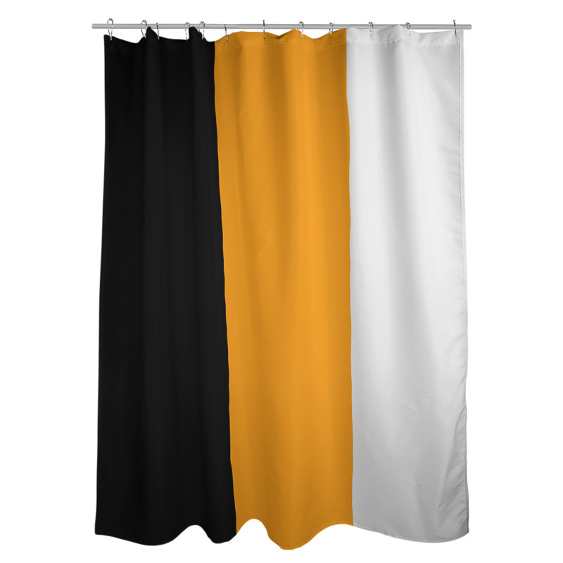 Rideau de douche simple Minnesota, Black/Yellow/, Oui