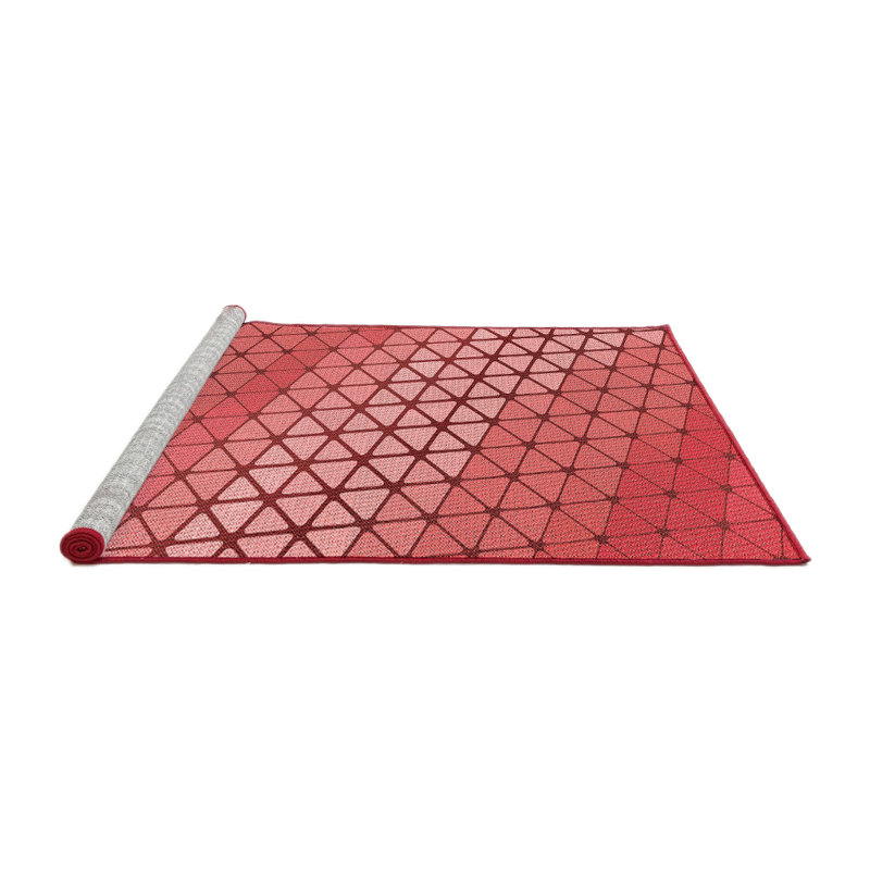 Tapis en chenille rouge, Rond 3 pi