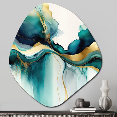 Bardot - Abstract Liquid Ink Nebula Shape Asymmetric Metal Wall Art