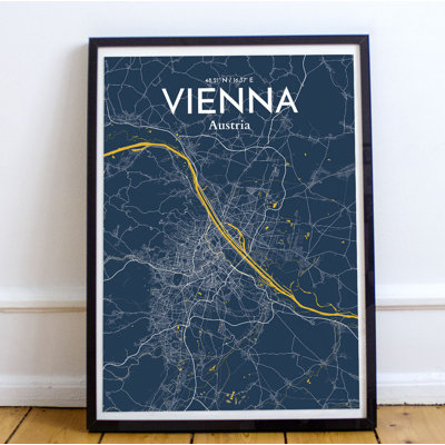 Vienna City Map - Unframed Print