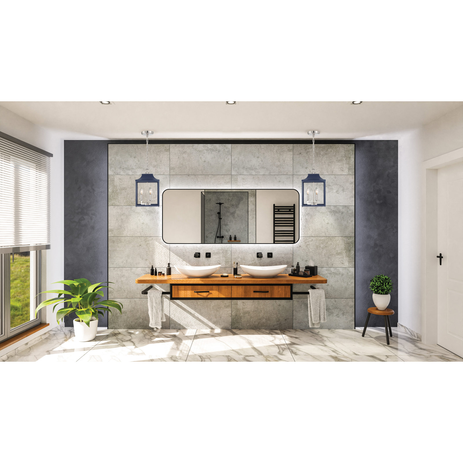 Douro Chandelier, Navy Blue, 5