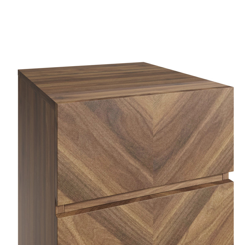 Kascha 3 Drawer Bedside Table, Walnut, Individual