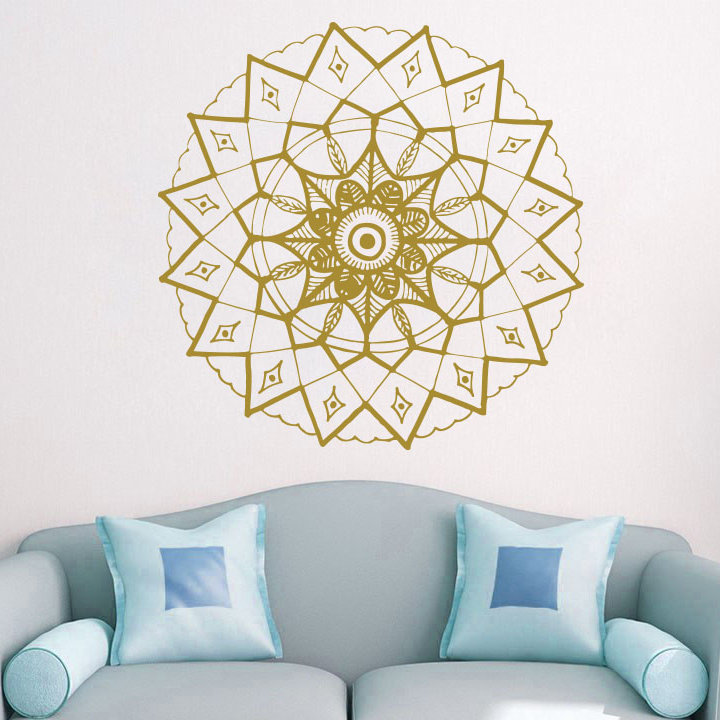 Adhésif décoratif mandala yoga, Doré, H 20 po x l 22 po