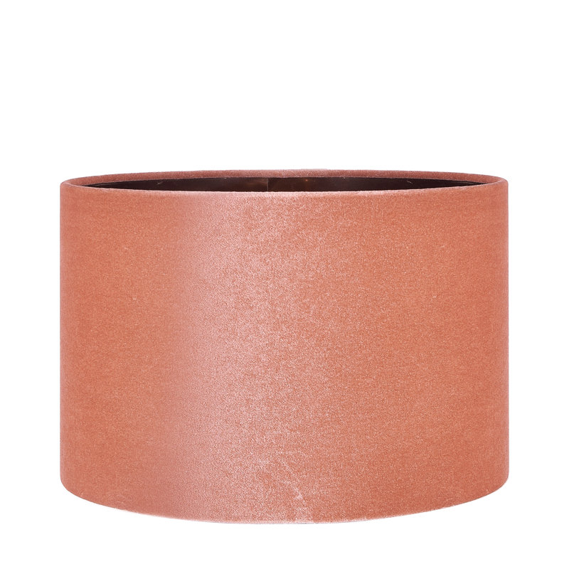Bow 20cm H Velvet Drum Lamp Shade ( Clip On ), 23cm H x 35.5cm W x 35.5cm D, Apricot
