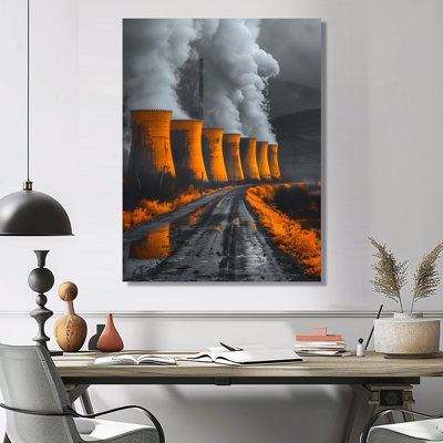 «I Power», impression d'art mural gris et jaune