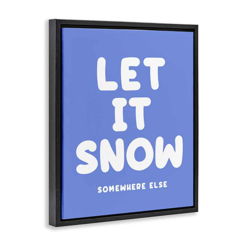 «Snow Somewhere Else Else Floater», art mural sur toile par House of Lulu, Cadre flottant noir de jais, H 21 po x l 17 po