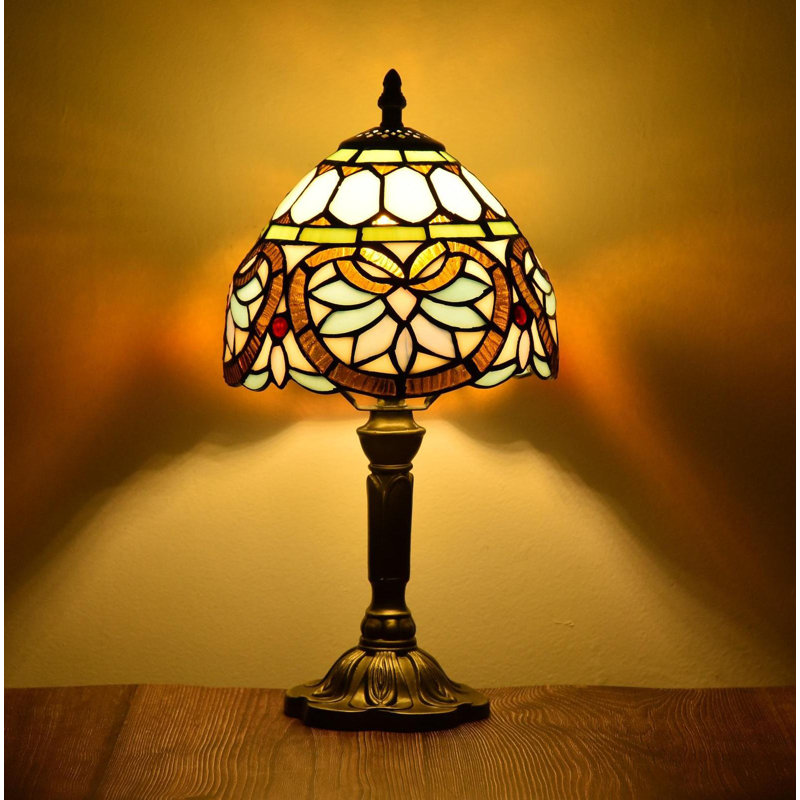 Felice 14.5"/18" Table Lamp Home Decor Comes With 1 LED Bulb Tiffany Style Stained Glass Handmade Lamps Victorian Desk Light, Vintage Light Décor