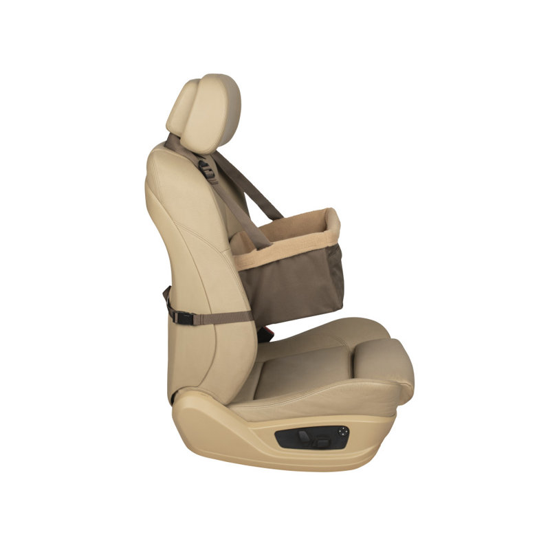 Medium Brown Soft-Sided Dog Car Booster Seat