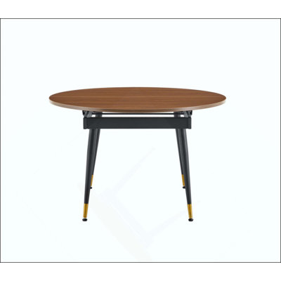 Oval Extendable Dining Table, MDF Top Modern Expandable Kitchen Table with Sturdy Metal Legs for Dining Room, Seats 6-10 People