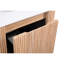 Meuble-lavabo mural 24 po, façade courbée moderne, grain de bois naturel, lavabo intégré en marbre et en céramique, tiroir pour salle de bain avec rangement pour cosmétiques, façade avec articles de toilette-781111455