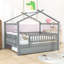 Lit double en bois avec lit gigogne simple-507572707