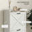 Shoe Cabinet, Farmhouse Distressed Off-White Storage with 2 Flip Drawers &amp; Adjustable Shelves Holds 8 Pairs | Entryway | Particle Board