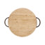 Plateau de service rond en travertin naturel