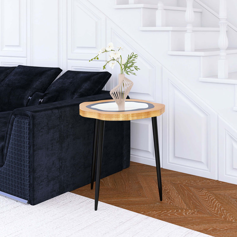Petite table d'appoint, table basse, table de chevet, table de chevet avec pieds en métal