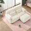 Canapé d'angle à compression, causeuse moderne beige en chenille pour petits espaces