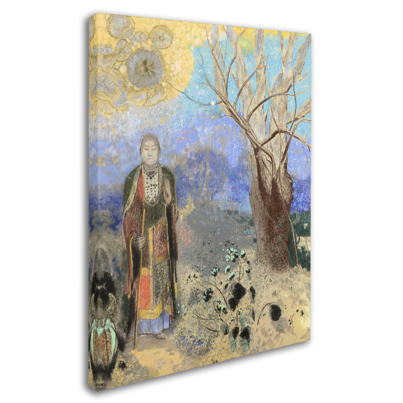 « bouddha », reproduction sur toile tendue, H 24 po x l 18 po
