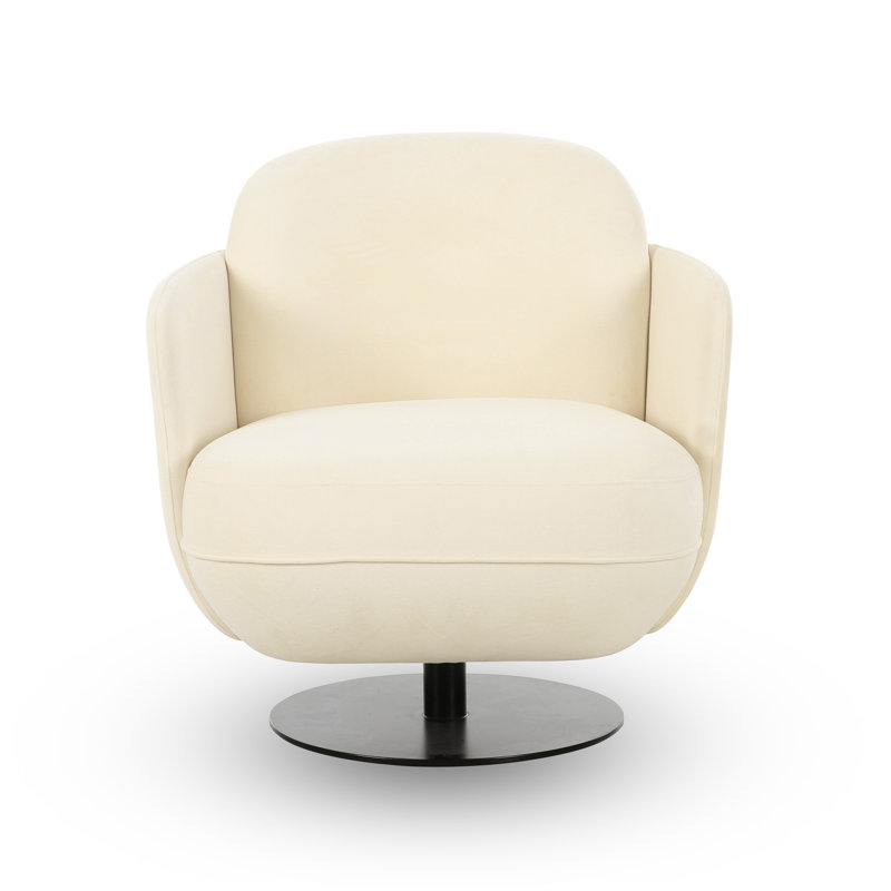 Chaise pivotante Solange, Crème, crème