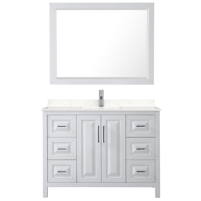 Daria 48'' W Single Vanity, Polished Chrome, White