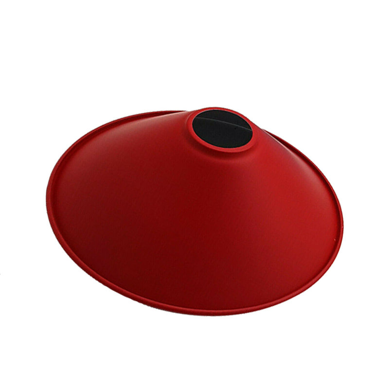 Vintage 10cm H Metal Cone Lamp Shade, Red