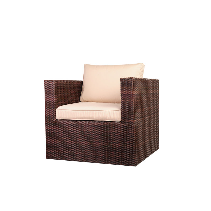 Chaise de patio Arve avec coussins Sunbrella, Brun