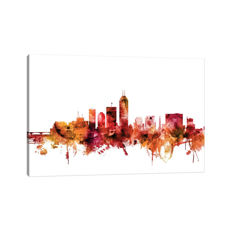Indianapolis, Indiana Skyline by Michael Tompsett - Wrapped Canvas Gallery-Wrapped Canvas Giclée