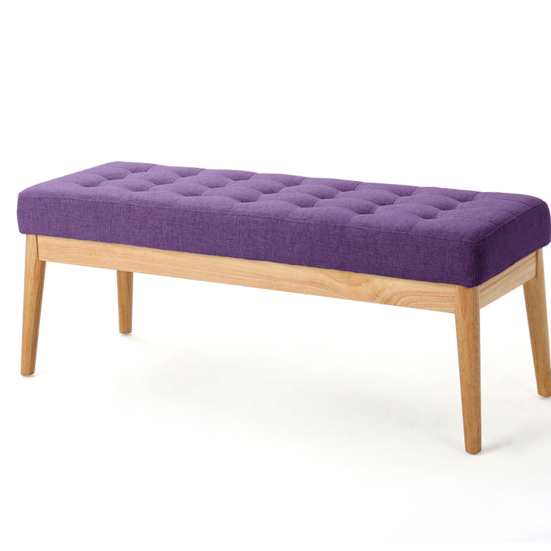 Banc en mauve - Design Mid-Century avec assise et pieds en bouleau