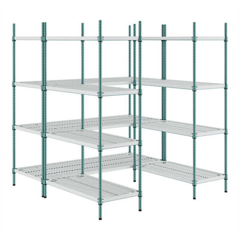 Ensemble de rayonnage à 4 étages Regent NSF Green Epoxy, Vert/blanc