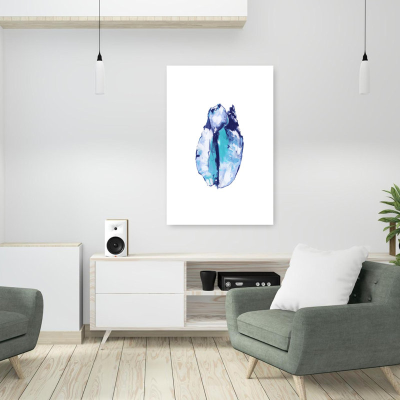 Art contemporain, art abstrait poisson côtier, H 36 po x l 24 po