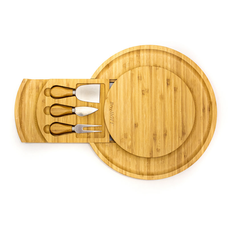 BergHOFF BergHoff 4pc Multi-level Cheese Board Set with 3pc Cheese Knife Set, 13 x 1.5"