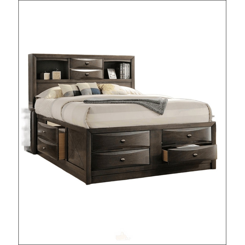 Contemporary Bed, Full, Black